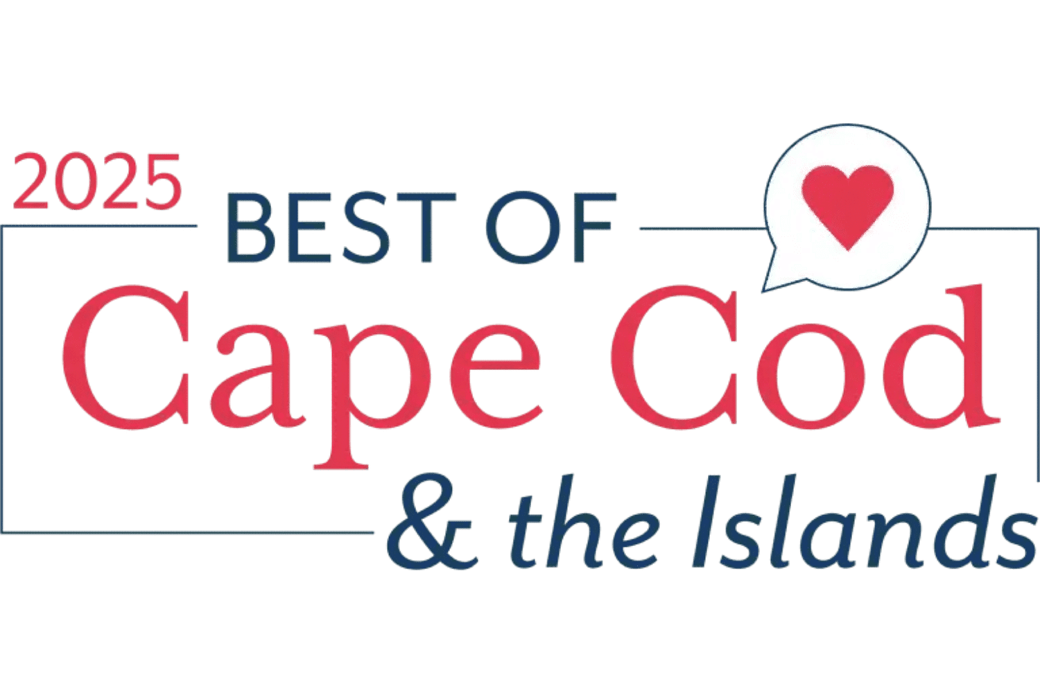 2025 Best of Cape Cod & the Islands logo with a heart in a speech bubble.